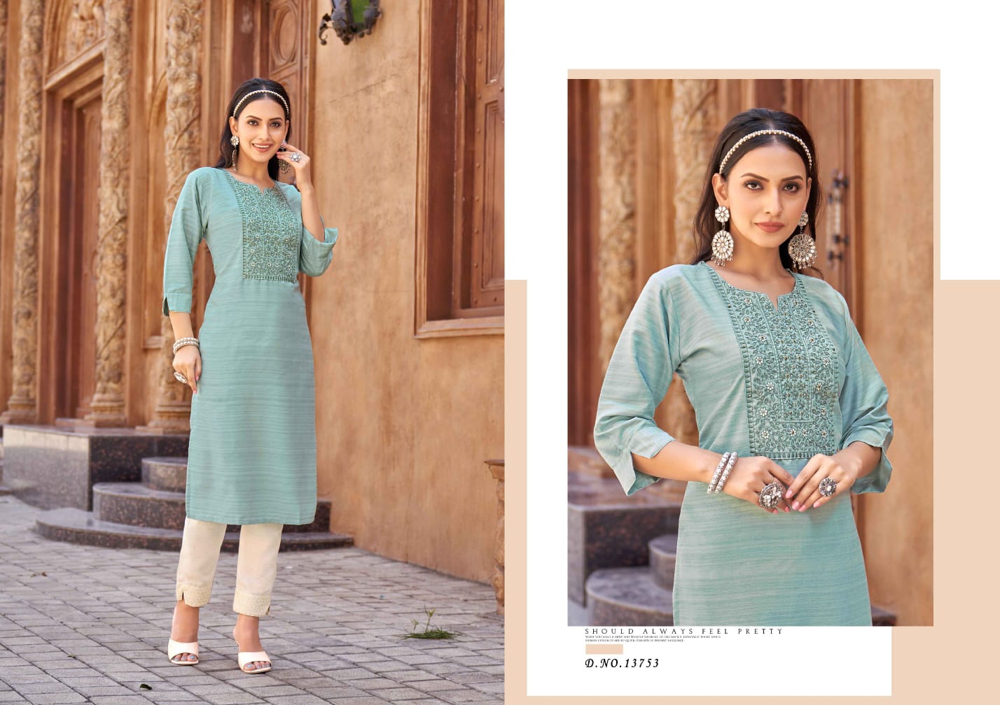 Vanessa By Kalaroop Long Kurti With Bottom Catalog